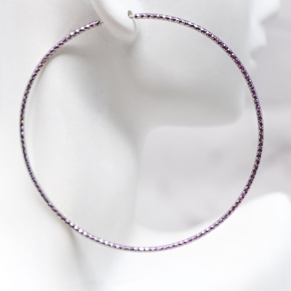 2.75" HOLOGRAM IRIDESCENT TEXTURED ENDLESS HOOP - Picture 8 of 10